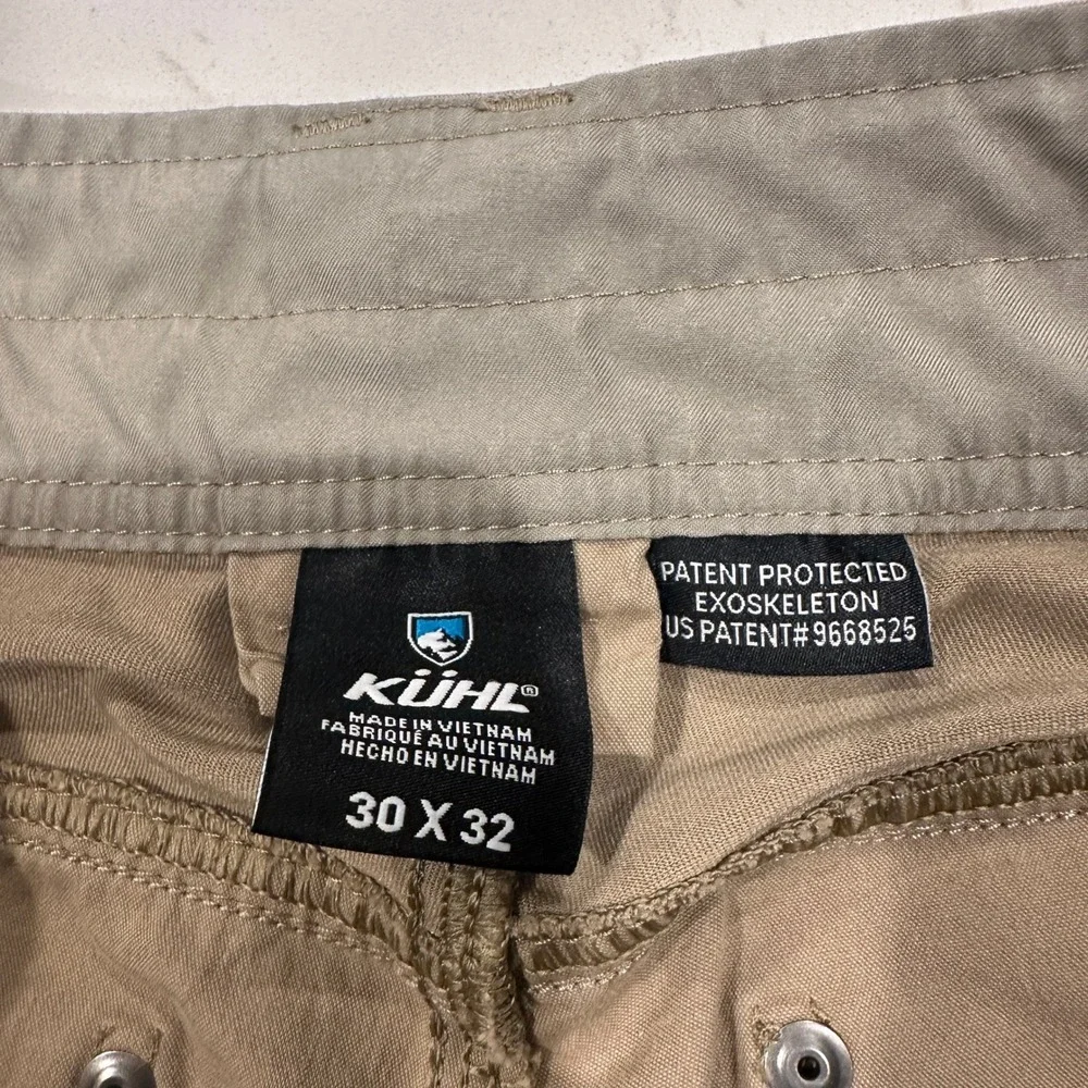 Kuhl Radikl Mens Khaki Tan Hybrid Hiking Work Pants 30x32 Stretch 7 Pocket